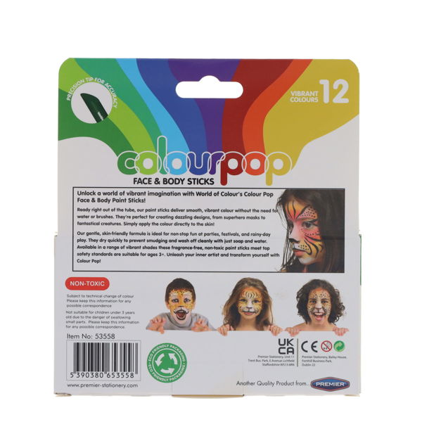 World of Colour Colourpop Face & Body Sticks Pack 12