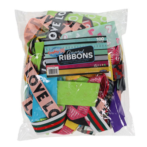 Assorted Ribbon Remnants Bag - 100g