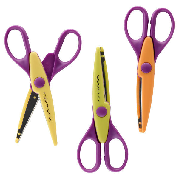Crafty Bitz Crazy Cutters Craft Scissors Pack 3