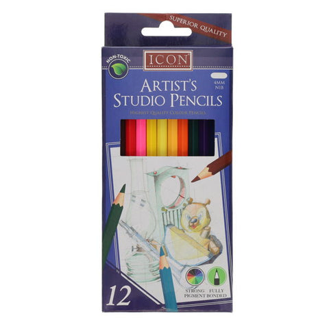 Icon Artists Studio Colouring Pencils Pack 12