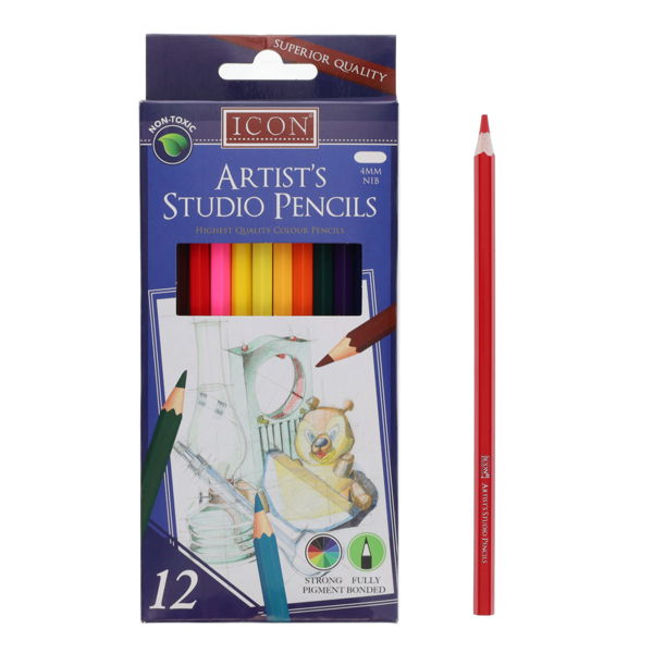 Icon Artists Studio Colouring Pencils Pack 12