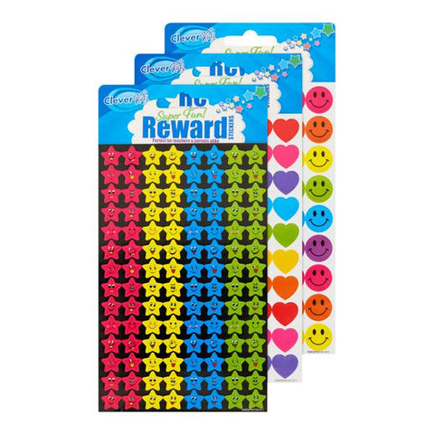 Clever Kidz Assorted Sheets Reward Stickers