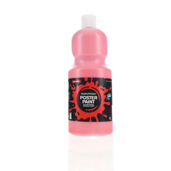 World of Colour Poster Paint 1 Litre - Scarlet