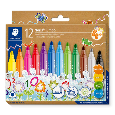 Staedtler Noris Triangular Jumbo Fibre-tip Markers Pack 12