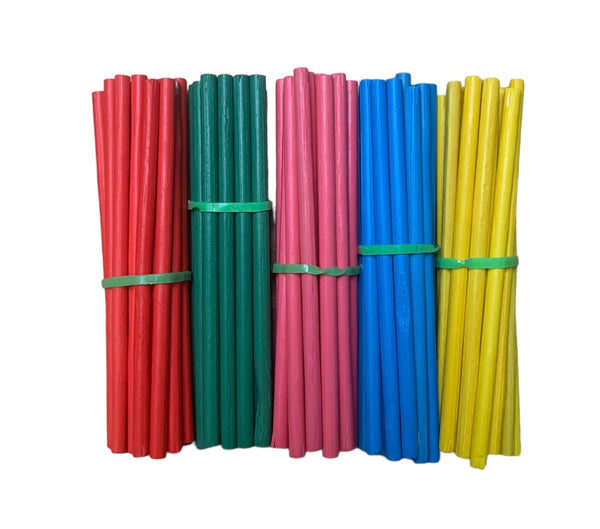Wooden Sticks Assorted Colours Pack 100