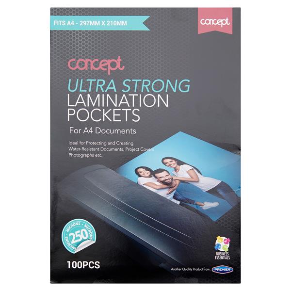 Concept A4 250 Micron Laminating Pouches Pack 100