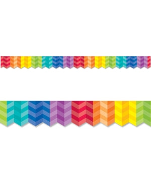 Painted Palette - Rainbow Herringbone Border