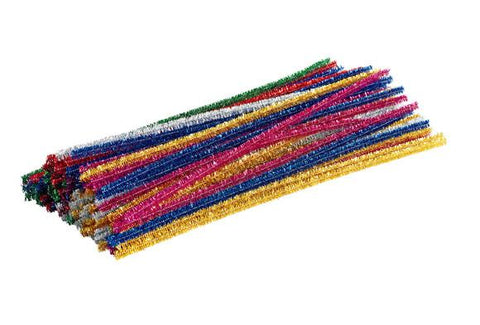 Pipe Cleaners - Glitter - Assorted Colours - Pack of 100