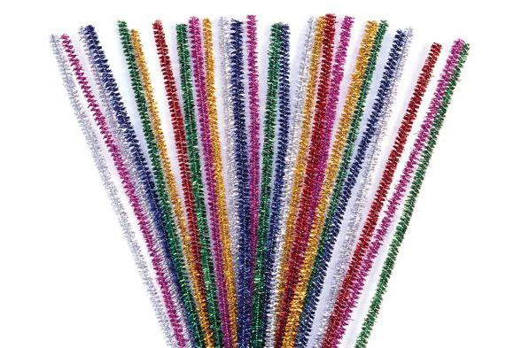 Pipe Cleaners - Glitter - Assorted Colours - Pack of 100