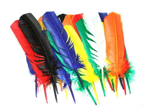 Indian Feathers Assorted Colours 30cm Pack of 25