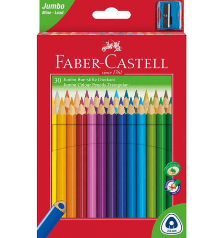 Faber-Castell Jumbo Triangular Junior Colouring Pencils - Pack 30