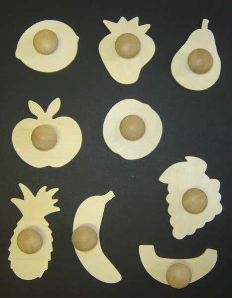 Wooden Fruit Templates - Set of 9