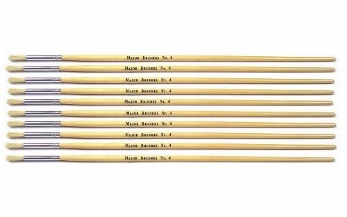 Paint Brushes - Round Tip Long Handle Pack of 10 - Small