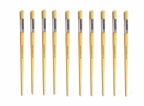 Paint Brushes - Round Tip Long Handle Pack of 10 - Large