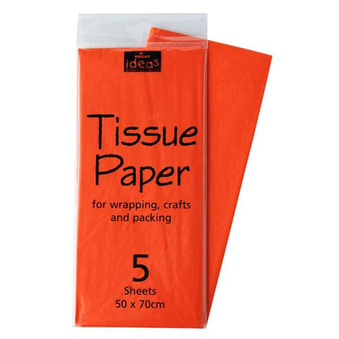 Tissue Paper Pack 5 Sheets - Orange