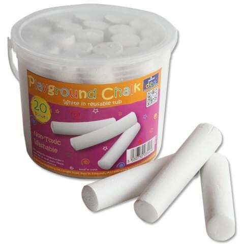 Playground Chalk 10cm Tub of 20 - White