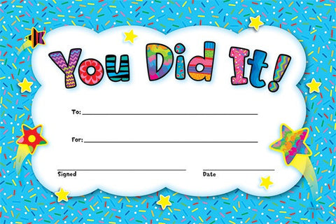 You Did It! Award Certificates - Pack of 30