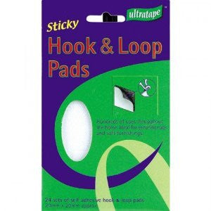 Ultratape Hook and Loop Pads 20 mm x 20 mm 24 sets
