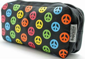 Peace Sign Pencil Case - Double Pocket & Zips