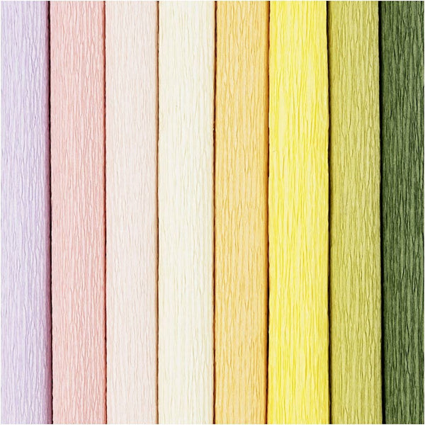 Crepe Paper Assorted Pastel Colours 8 Rolls