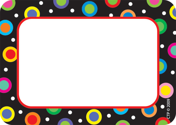 Dots on Black Labels - Pack of 36