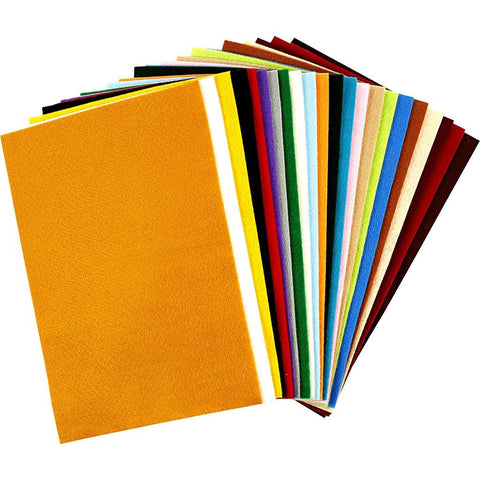 Craft Felt Sheets Assorted Colours 20 x 30cm Pack 24