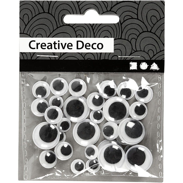 Wiggle Eyes - Luminous Assorted Sizes Pack 30