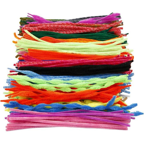 TOAOB 150pcs Pipe Cleaners Bulk 15 Assorted Colors Chenille Stems Craft  Supplies 6mm x 12 Inch Fuzzy Pipe Cleaners for DIY Art Crafts Decorations