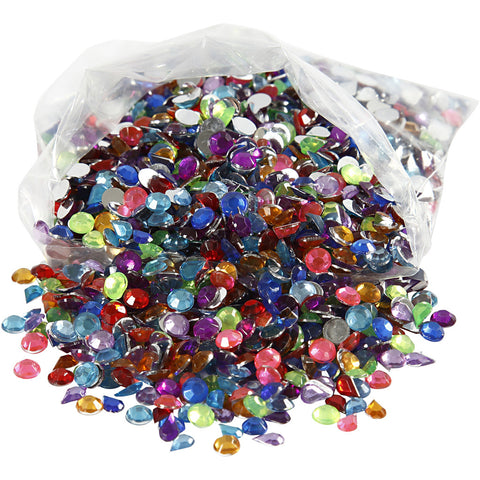 Rhinestones Size 5mm 3000 Assorted Colours Mixed Pack