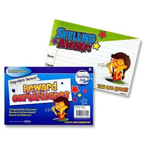 Reward Certificates - Spelling Award - Pack of 30