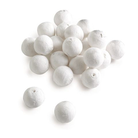 White Turned Paper Balls - Assorted Sizes Pack of 50