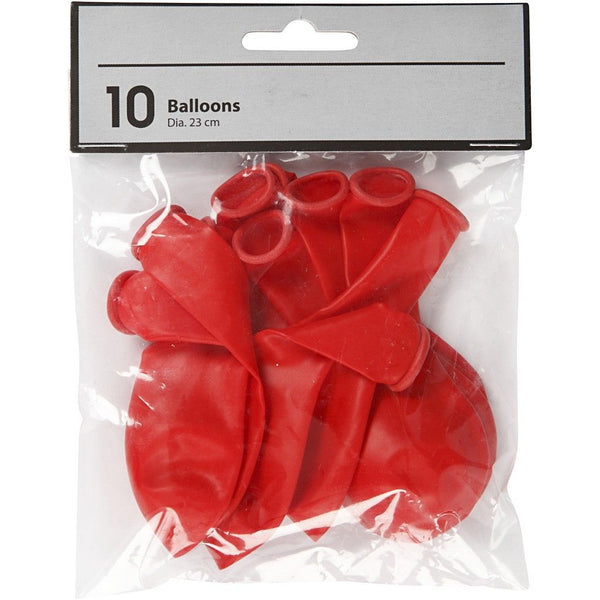 Balloons - Round Red 23cm Pack of 10
