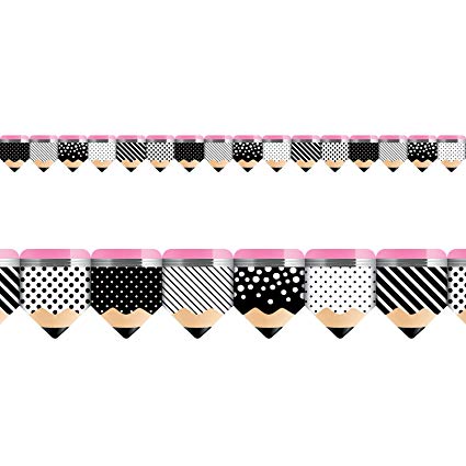 Bold & Bright Striped and Spotted Pencils Border