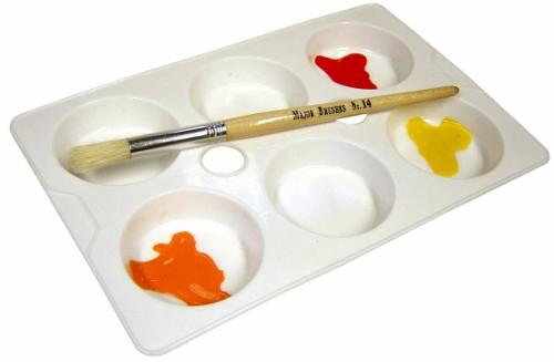 6 Well Economy Plastic Paint Palette