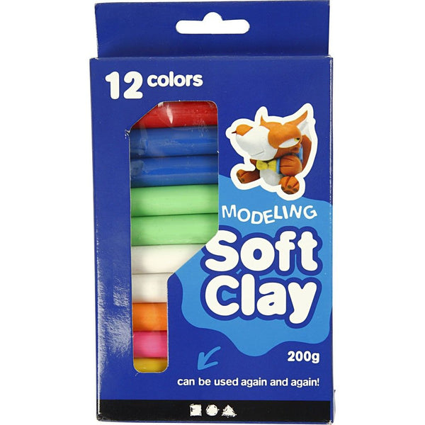 Soft Clay - Modelling Dough - Assorted Colours - 200g