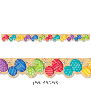 Bold & Bright Push Pins Border
