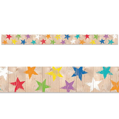 Upcycle Style Rustic Stars Border