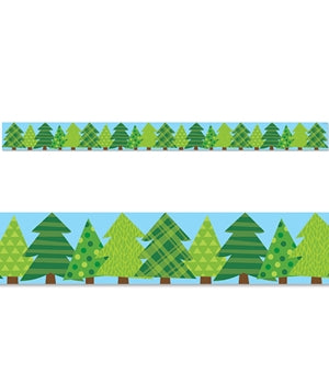 Woodland Friends Patterned Pine Trees Border