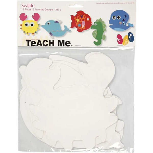 Sealife Die Cut Card Shapes  Assorted Designs - Pack 16