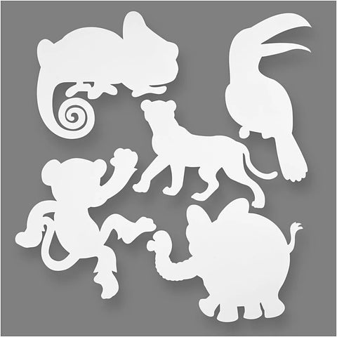Jungle Animals Die Cut Card Shapes  Assorted Designs - Pack 16