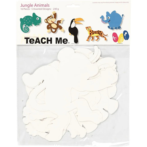 Jungle Animals Die Cut Card Shapes  Assorted Designs - Pack 16