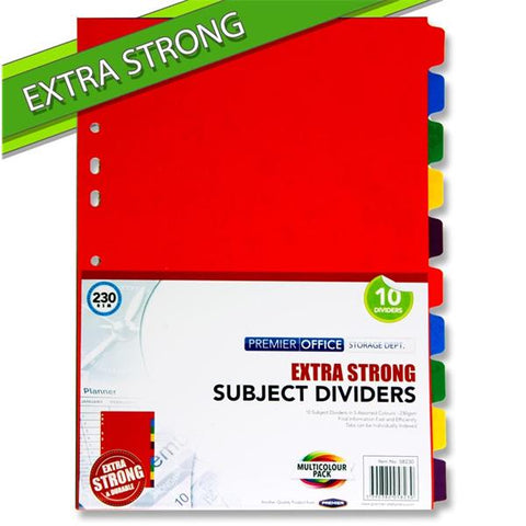 Premier Office 230gsm Extra Strong Subject Dividers - 10 Part