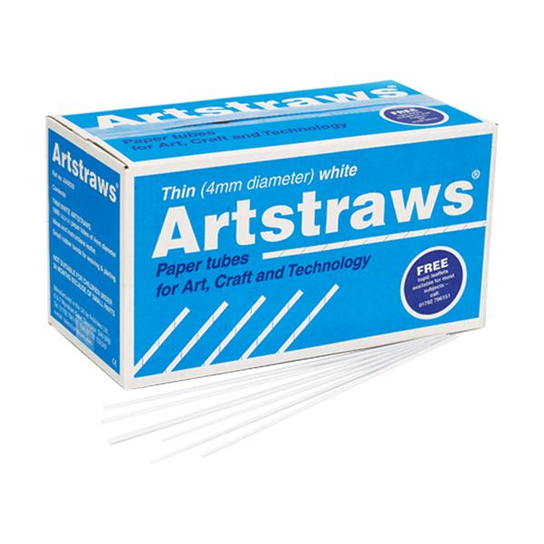 Artstraws School Pack 1800 - Thin White 4mm (Diameter)