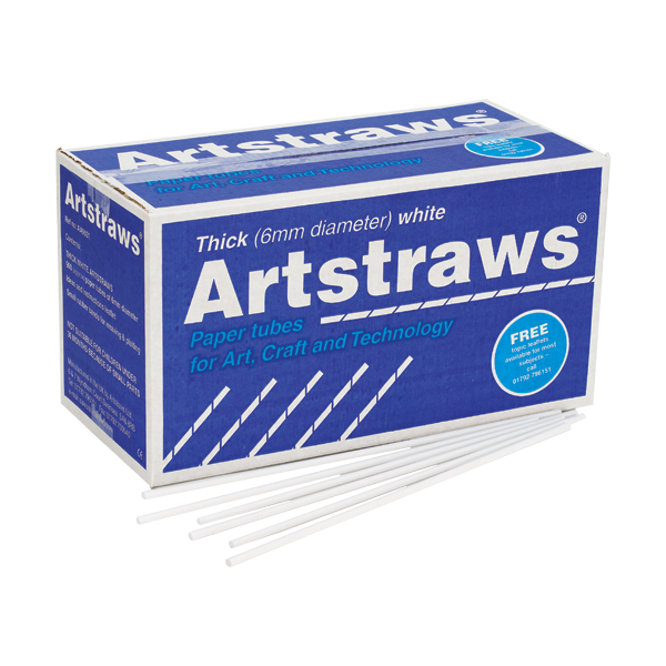 Artstraws School Pack of  900 - Thick White 6mm (Diameter)