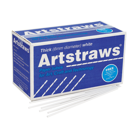 Artstraws School Pack of  900 - Thick White 6mm (Diameter)