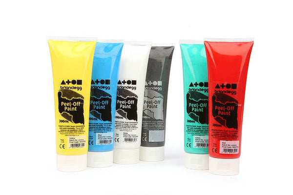 Peel Off Paint - Assorted Colours Set of 6 300ml