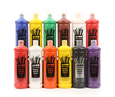 Assorted Set of 10 Colours - Ready Mixed Paint - 1 Litre