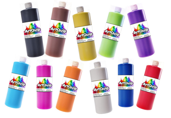 Assorted Set of 10 Colours - ArtQuip Ready Mixed Paint - 500ml