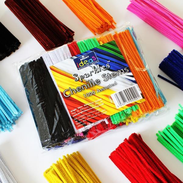 Pipe Cleaners - Assorted Colours 15cm Bulk Pack of 1000