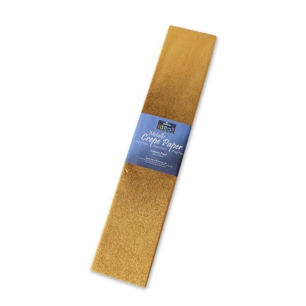 Metallic Crepe Paper - 50cm x 2.5m Gold